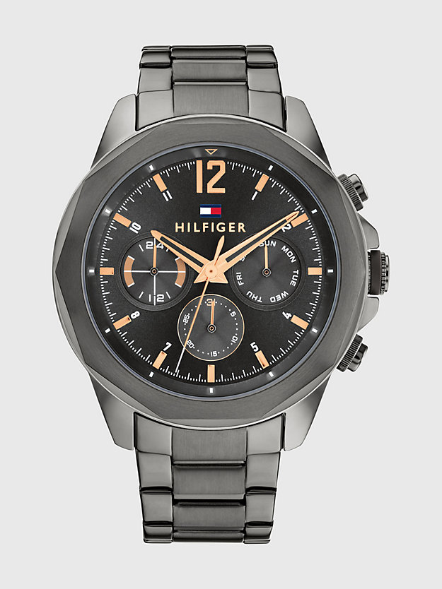grey matte grey sub-counter watch for men tommy hilfiger