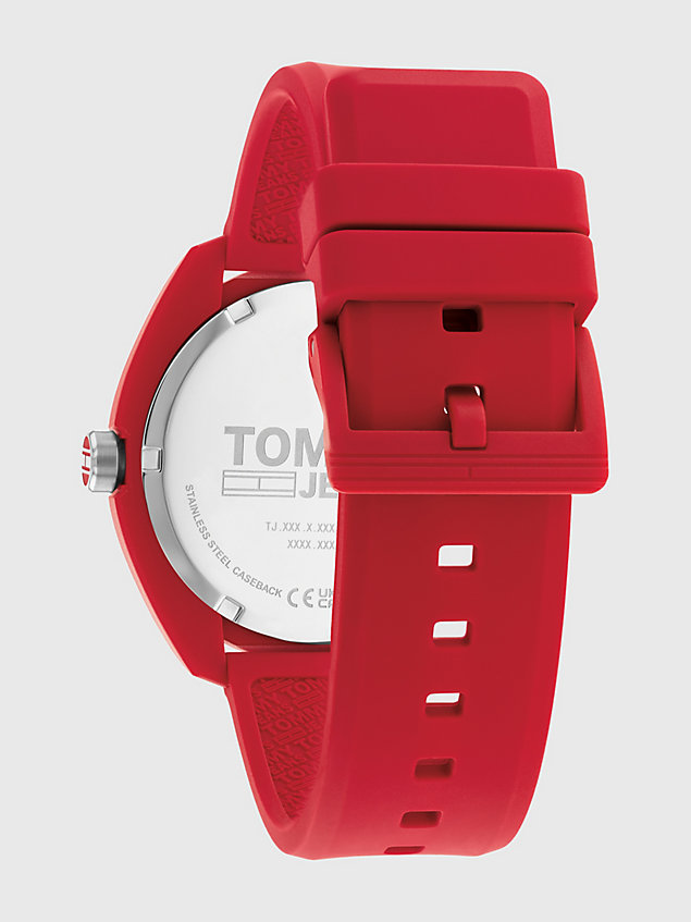reloj con correa de silicona roja red de hombre tommy hilfiger