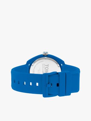 montre à bracelet en silicone bleu bleu pour hommes tommy hilfiger