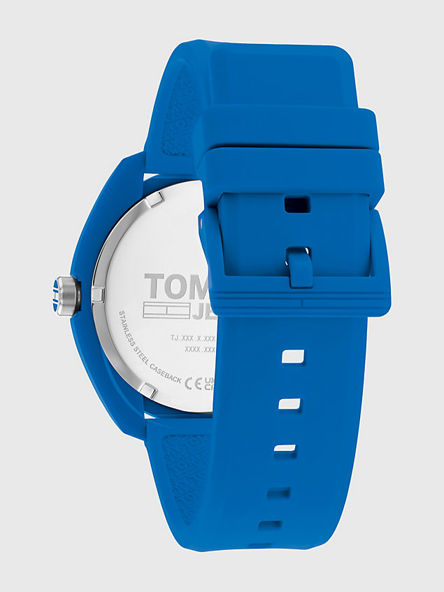 reloj con correa de silicona azul blue de hombre tommy hilfiger