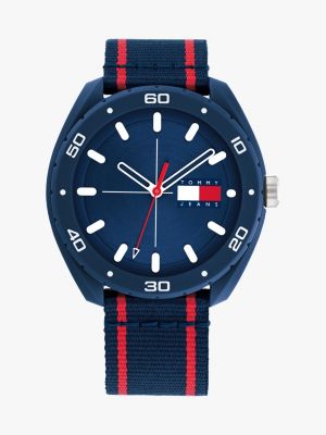 montre en silicone à bracelet bleu marine bleu pour hommes tommy hilfiger