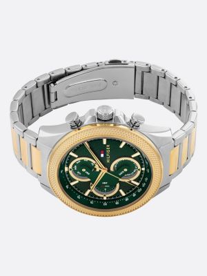 Two-Tone Gold-Plated Sports Watch, Multi