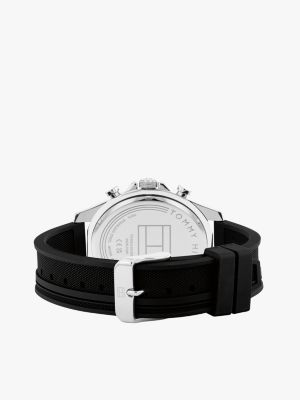 black black ionic-plated watch for men tommy hilfiger