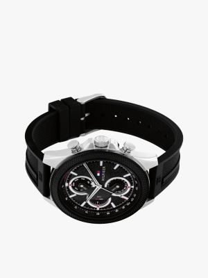 black black ionic-plated watch for men tommy hilfiger