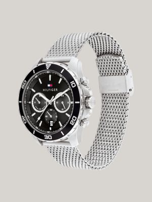 Tommy hilfiger black store mesh watch