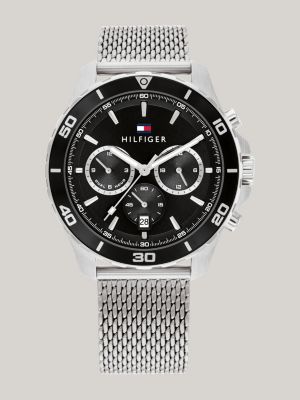 Tommy Hilfiger Men's stainless steel chronograph Watch T10174 leather strap