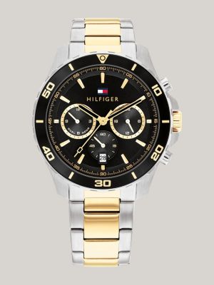 Tommy hilfiger men's black ip bracelet clearance watch