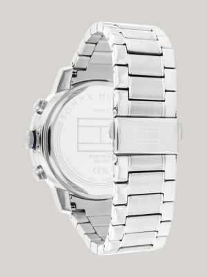 Blaue Edelstahl-Sportuhr mit Gliederarmband | Silver | Tommy Hilfiger