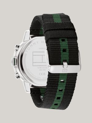 reloj deportivo con correa textil black de hombres tommy hilfiger