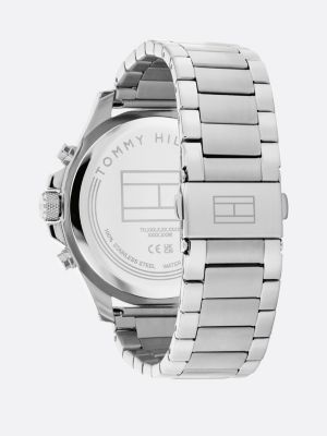 reloj deportivo de acero inoxidable silver de hombres tommy hilfiger