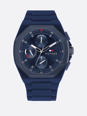 Donkerblauw horloge met siliconen band Blauw Tommy Hilfiger