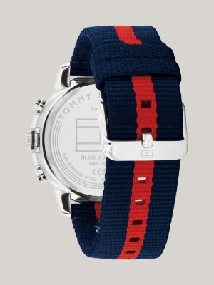 reloj con esfera azul marino blue de hombres tommy hilfiger