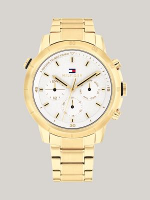 Ionic Gold-Plated White Dial Chain-Link Watch | Gold | Tommy Hilfiger