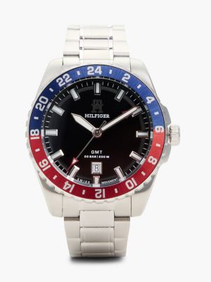 silver stainless steel watch for men tommy hilfiger