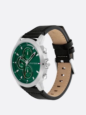 orologio in acciaio inossidabile verde argento da uomini tommy hilfiger