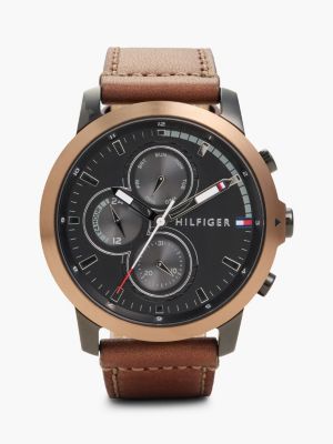 black black ionic-plated stainless steel watch for men tommy hilfiger