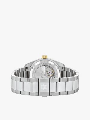 silver armbanduhr mit th-monogramm für herren - tommy hilfiger