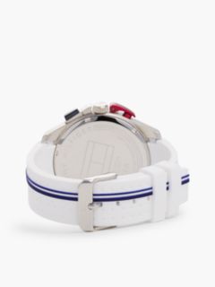 White Silicone Strap Chronograph Watch — White 2