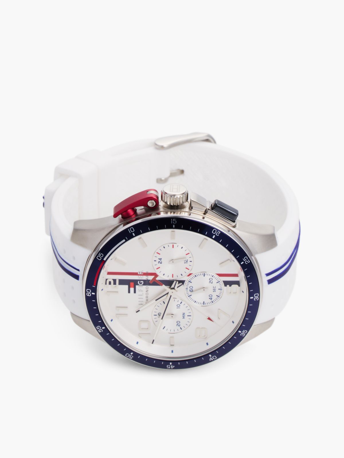White Silicone Strap Chronograph Watch — White