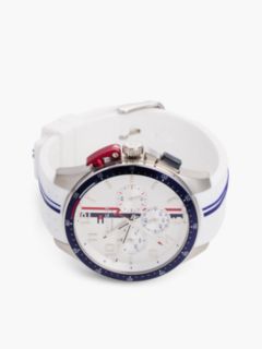 White Silicone Strap Chronograph Watch — White 3