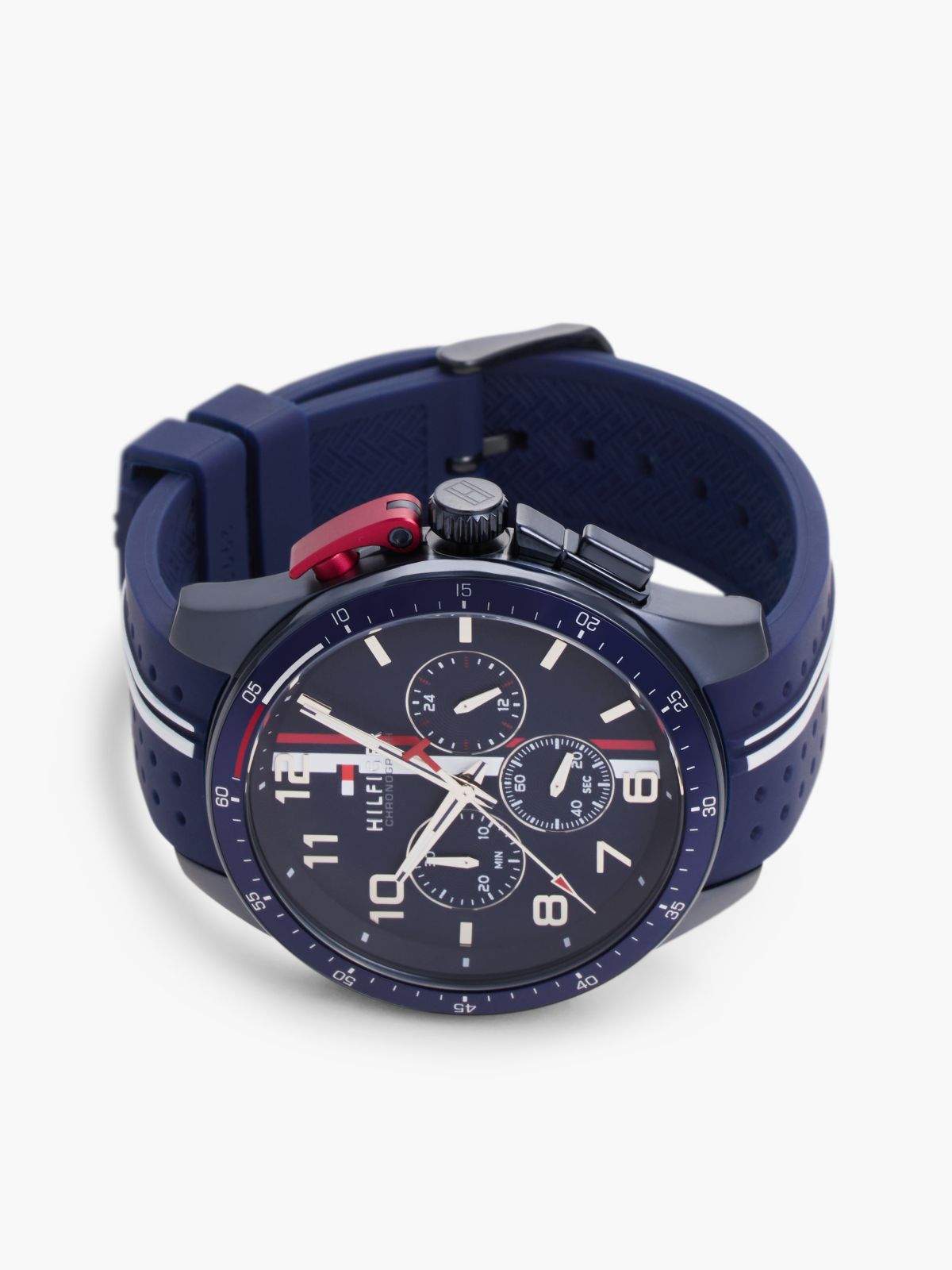 Blue Silicone Strap Chronograph Watch — Blue
