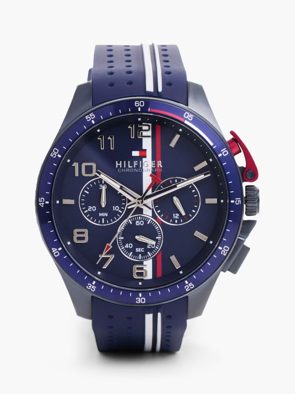 Blue Silicone Strap Chronograph Watch — Blue