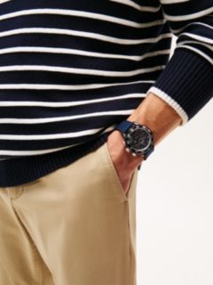 TH Monogram Navy Chronograph Watch — Blue 4