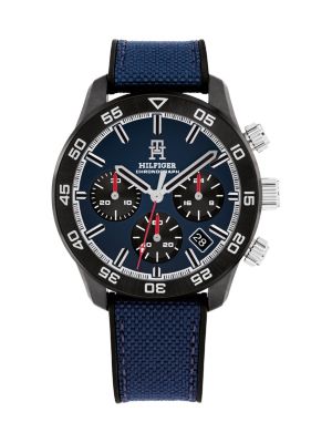 blau marineblauer chronograf mit th-monogramm für herren - tommy hilfiger