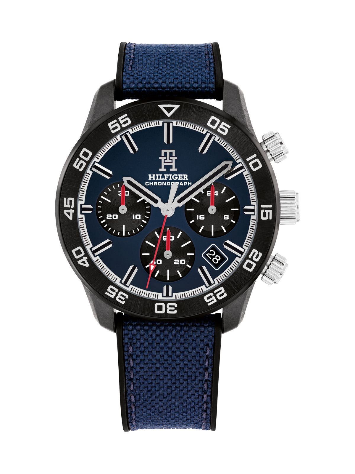 TH Monogram Navy Chronograph Watch — Blue