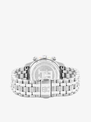 montre chronographe dégradée acier inoxydable argent pour hommes tommy hilfiger