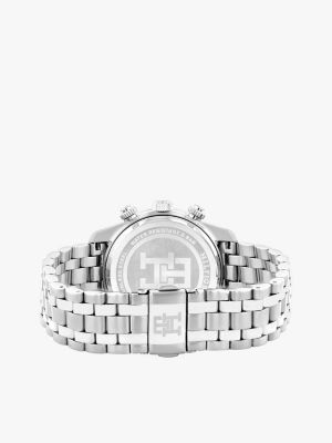 montre chronographe dégradée acier inoxydable argent pour hommes tommy hilfiger