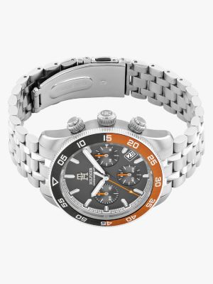 montre chronographe dégradée acier inoxydable argent pour hommes tommy hilfiger