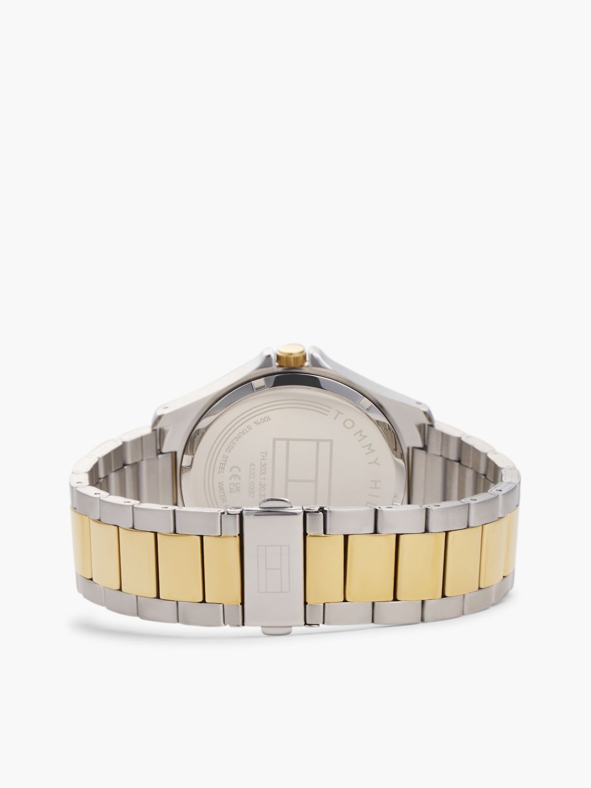 Two-Tone Green Dial Chain-Link Watch — Multi