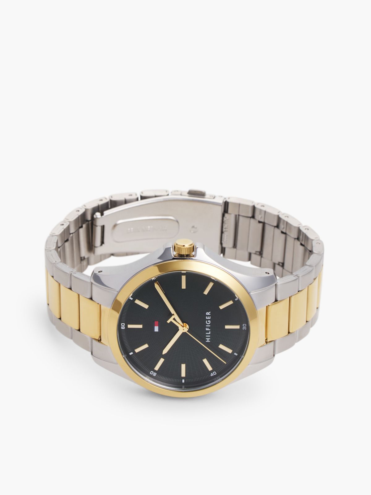 Two-Tone Green Dial Chain-Link Watch — Multi