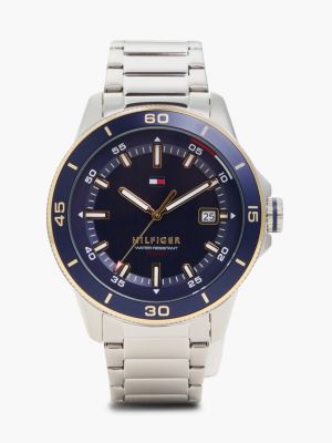 black stainless steel black watch for men tommy hilfiger