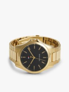 Black Dial Gold-Plated Chain-Link Watch — Gold 3