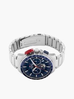 Blue Dial Stainless Steel Chronograph Watch — Silver 3