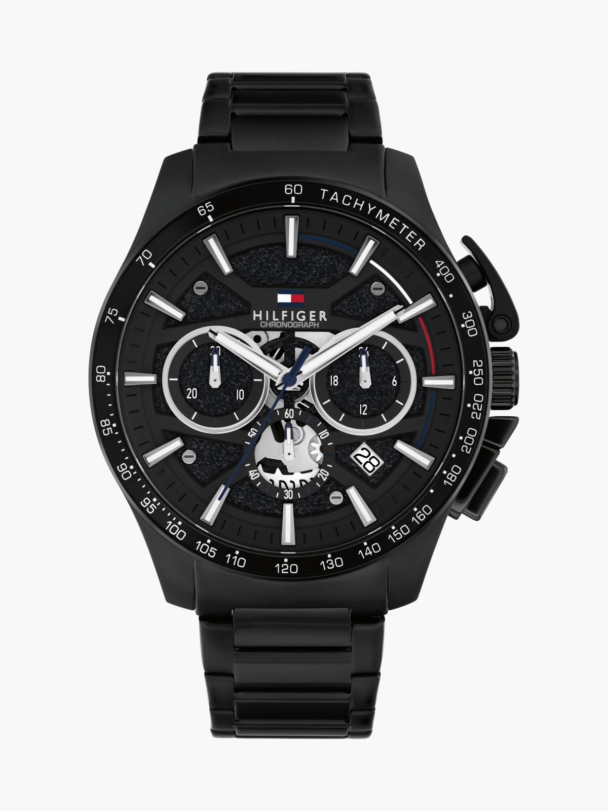 Black Ionic-Plated Stainless Steel Chronograph Watch — Black