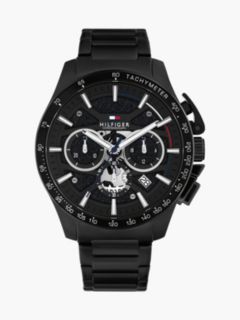 Black Ionic-Plated Stainless Steel Chronograph Watch — Black 1