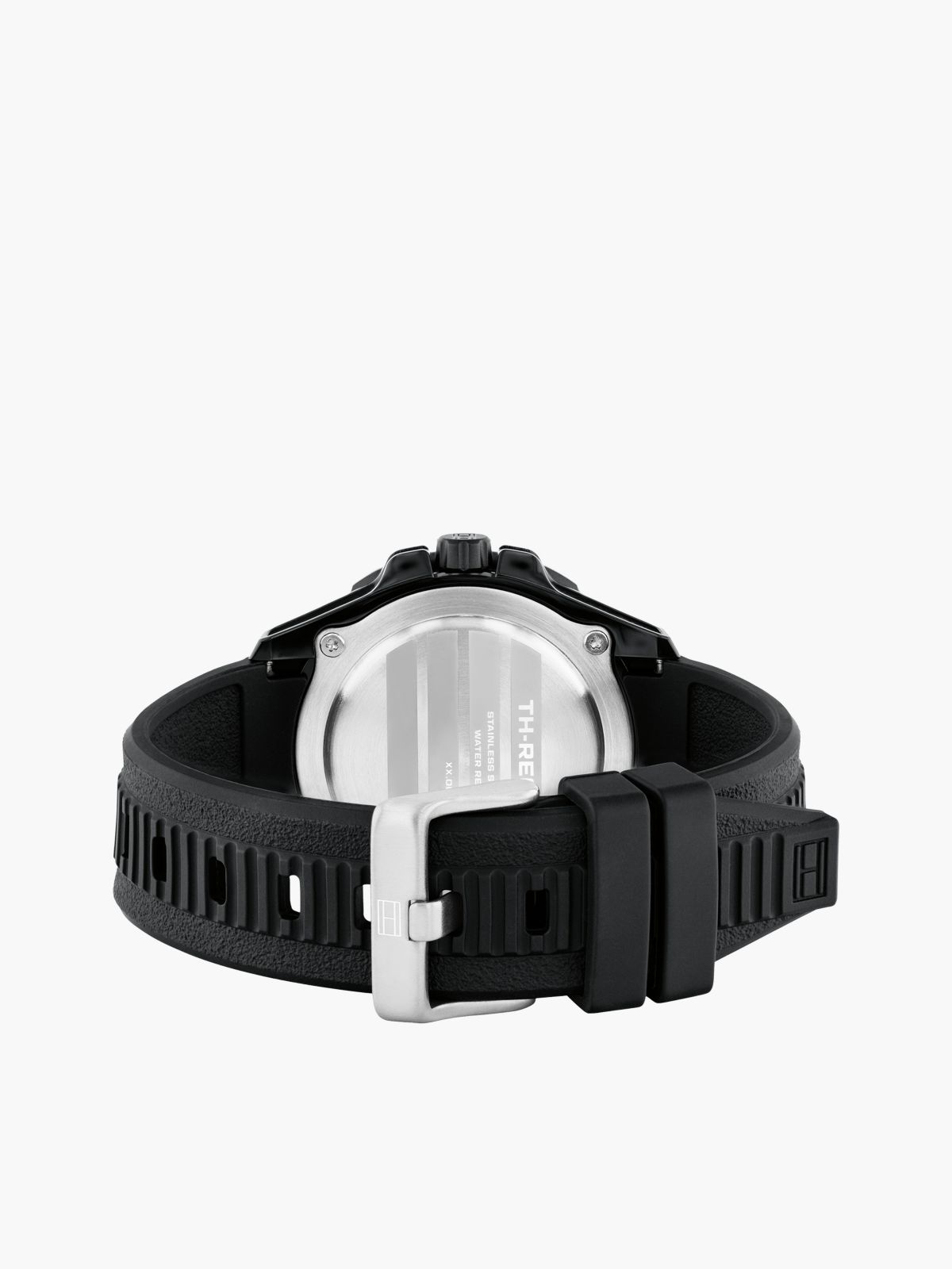 Black Silicone Strap Watch — Black
