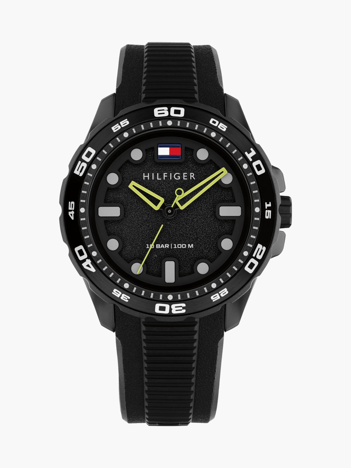 Black Silicone Strap Watch — Black