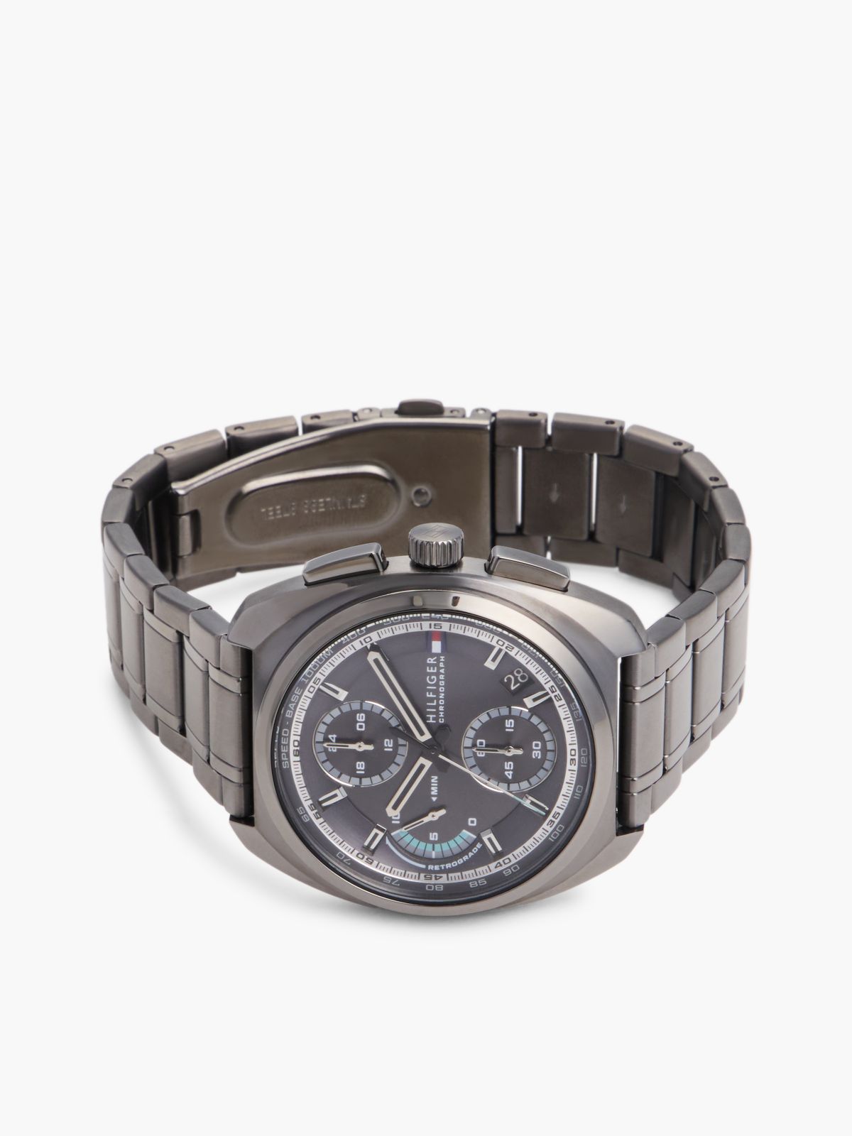 Navy Dial Brown Leather Strap Watch — Brown