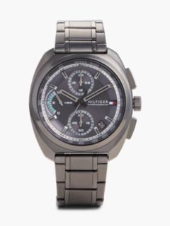 Navy Dial Brown Leather Strap Watch — Brown 1