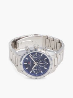 Navy Dial Stainless Steel Chronograph Watch — Silver 3