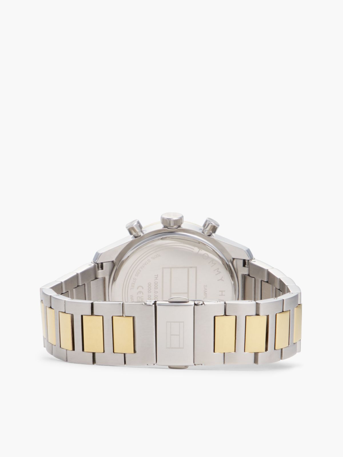 Green Dial Gold-Plated Two-Tone Chronograph Watch — Multi