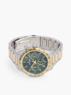 Green Dial Gold-Plated Two-Tone Chronograph Watch — Multi 3