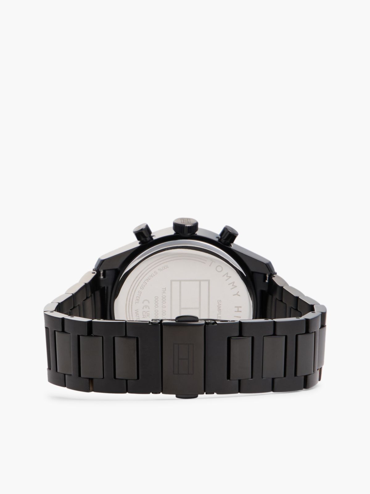 Black Ionic Plated Stainless Steel Chronograph Watch — Black