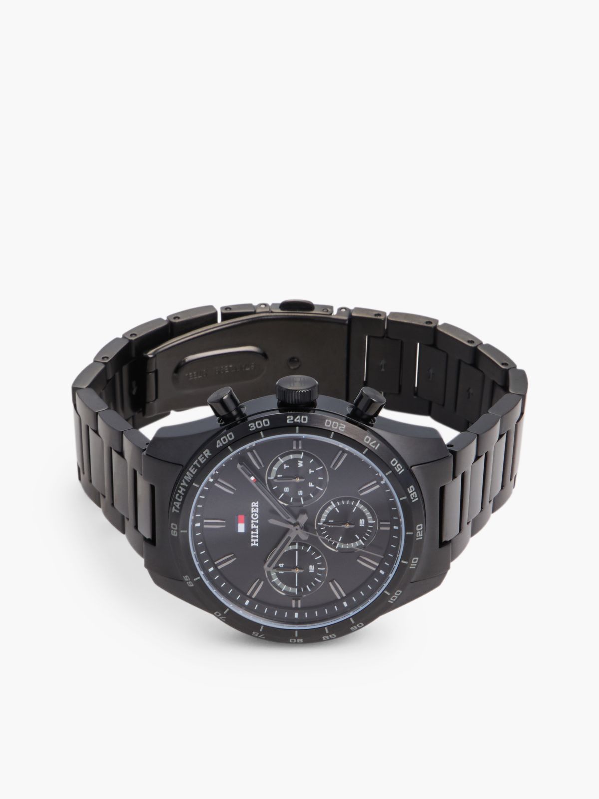 Black Ionic Plated Stainless Steel Chronograph Watch — Black