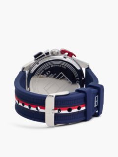 Global Stripe Silicone Strap Chronograph Watch — Blue 2