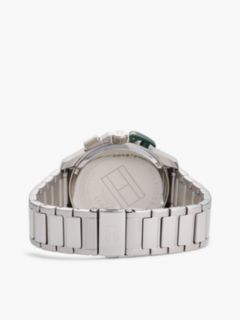 Green Dial Stainless Steel Chronograph Watch — Silver 2